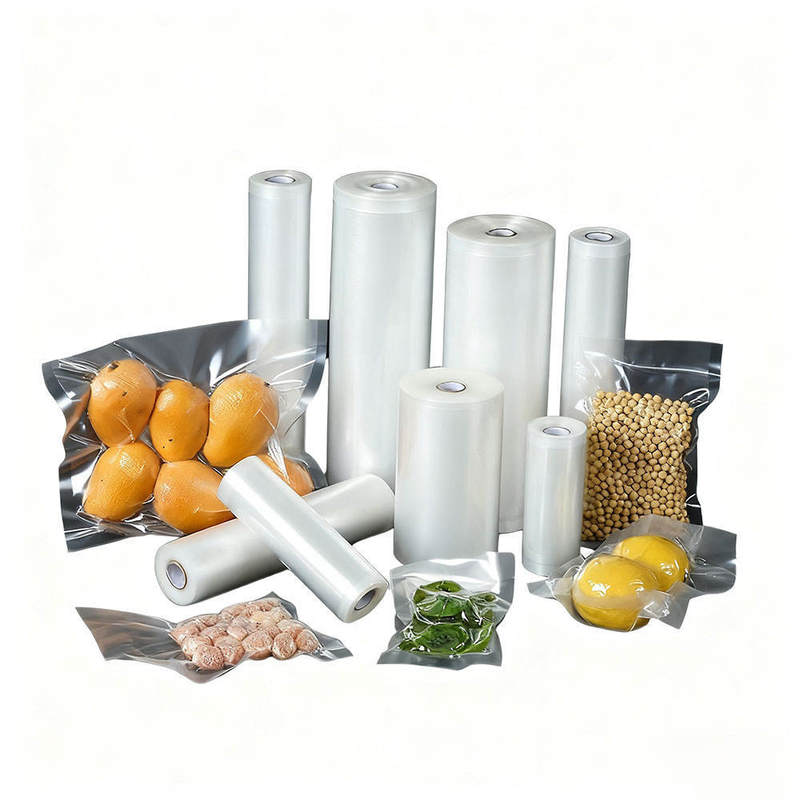 Özel Baskılı Toptan Şeffaf Naylon Vakum Torbası Tek Tarafı Şeffaf Kese Et veya Sebzeler İçin